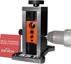 SST - Wire Stripping Machine - Drill-Powered Scrap Wire Stripper - Adjustable Wire Guide & Romex Slot - Strips Copper, Solid, & Stranded Wires