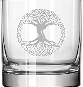 Rocks Whiskey Old Fashioned Glass Celtic Tree Of Life Irish