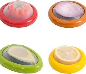 Silicone Fruit and Vegetable Storage Box Set, Fruit And Vegetable Anti-Oxidation Storage Box,Silicone Fruit and Vegetable Storage Containers Set for Fridge Keep Fresh(4 Pcs)