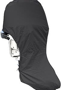 SavvyCraft Heavy Duty Outboard Motor Cover, Waterproof 600D Polyester Full Size Boat Engine Cover for Motor up to 60-90 HP Black Color