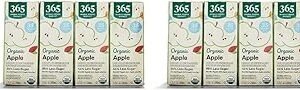 365 by Whole Foods Market, Box Juice Reduced Sugar Apple Organic, 6.75 Fl Oz, 16 Pack
