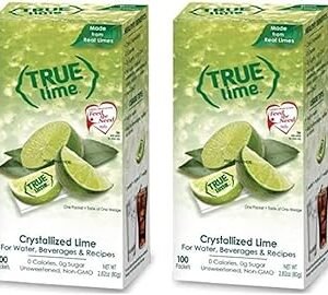 TRUE LIME Water Enhancer, Bulk Dispenser Pack, 0 Calorie Drink Mix Packets, Sugar Free Flavoring Powder, Water Flavo Made with Real Limes, 100 Count (Pack of 2)