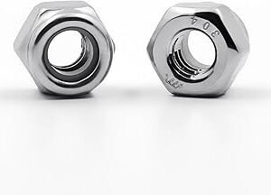 1/4"-20 Stainless Steel Lock Nuts, 28 Pack A2-70 Nylon Insert Hex Nuts, Self-Locking 304 Stainless Steel Coarse Thread, Bright Finish