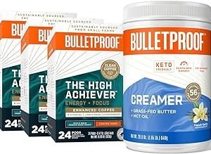 Bulletproof French Vanilla Creamer, 29.6 Ounces, And Bulletproof The High Achiever Single-Serve Pods, 72 Count