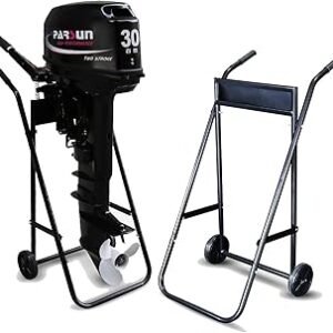 Outboard Boat Motor Stand, Heavy Duty Outboard Engine Carrier Cart Dolly Storage with 2 Wheels, 165LBS Outboard Motor Stands Motor Transportation Hand Dolly Cart for Storage,Transportation,Repair