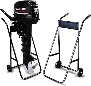 616QELEvJBL._AC_UL320_.jpg Outboard Boat Motor Stand, Heavy Duty Outboard Engine Carrier Cart Dolly Storage with 2 Wheels, 165LBS Outboard Motor Stands Motor Transportation Hand Dolly Cart for Storage,Transportation,Repair