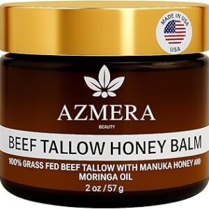 100% Grass-Fed Beef Tallow Balm For Skin Manuka Honey MGO 263+, Organic Beeswax & Olive Oil – Handmade All-Natural Skincare for Soft, Smooth Skin (2oz, Unscented + Moringa oil)