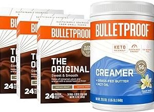 Bulletproof Original Medium Roast Single-Serve Pods, 72 Count, and French Vanilla Creamer, 29.6 Ounces