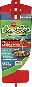 Chopstir HIC Original Hamburger Ground Meat Vegetable Frozen Concentrate Egg Chopper, Heat-Resistant Nylon, Red, 3.5 x 10.75