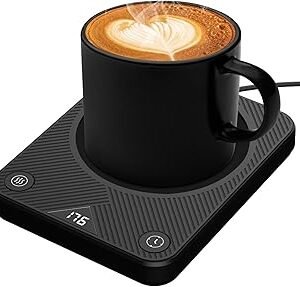 Mug Warmer, Coffee Mug Warmer with 3 Temperature Settings, Coffee Warmer for Desk Auto Shut Off, Portable Candle Warmer Plate for Bevarages, Tea, Various Cups, Mom Gifts for Mothers Day