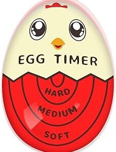 Lasubst Egg Timer for Boiling Eggs That Changes Color When Done, Red