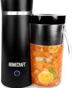 Homecraft Electric Iced Tea Maker for Sweet Tea and Cold Brew Coffee, Double Insulated Pitcher, Black, Small