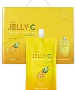 EVERYDAZE Sweet Jelly C Konjac Jelly | Vegan, Gluten Free, Sugar Free, Low Calorie | Healthy Drinkable Fruit Snack | 10 Pack Box Food Drink Pouch (Pineapple)
