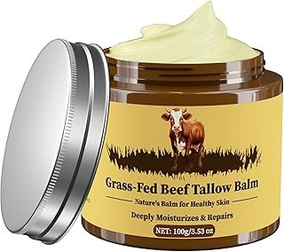 61Y441C7YEL._AC_UL320_.jpg Beef Tallow for Skin, Tallow and Honey Balm, Facial Moisturizer Cream, 100% Organic Grass Fed Whipped Beef Tallow Balm Deeply Moisturizing for Face & Body, Suitable For All Skin Types(3.53oz)