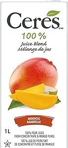 Ceres 100% All Natural Pure Fruit Juice Blend, Mango - Gluten Free, Rich in Vitamin C, No Added Sugar or Preservatives, Cholesterol Free - 33.8 FL OZ (Pack of 1)