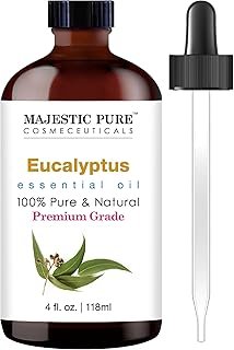61bJ7-8NXIL._AC_UL320_.jpg MAJESTIC PURE Eucalyptus Essential Oil | 100% Pure and Natural Eucalyptus Oil | Premium Grade Essential Oils for Hair Care, Home Diffusers, Skin, Aromatherapy, Massage and Humidifiers | 4 Fl Oz