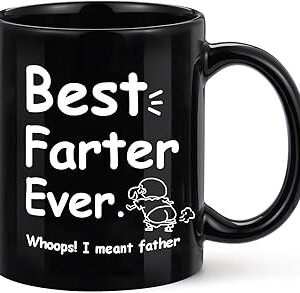 Gifts for Dad, Funny Fathers Day Gift Coffee Mugs, Awesome Daddy Gifts, 11oz Novel Coffee Tea Mugs with Hilarious Pattern for Dad for Birthday Father's Day(Black)