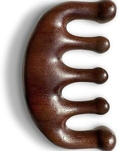 Wooden Scalp Massager - Handmade 100% Natural Green Sandalwood Wide Tooth Combs - Wood Massage Comb & Sandalwood Comb for Luxurious Hair Care