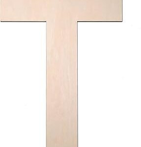 12 Inch Wooden Letter T, 1/4 Inch Thick Large Unfinished Wood Letter for DIY Crafts Home Wall Decor