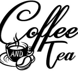 Coffee and Tea Metal Sign | Coffee Bar Hanging Signs for Wall Decor | Black Metal Coffee Cup Hanging Wall Art Signs for Coffee Bar Home Kitchen Office Wall Decoration (11 inches)