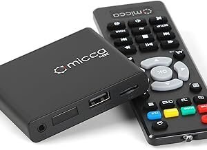 Micca 4K Ultra-HD Digital Media Player for USB Drives and MicroSD Cards, Digital Signage, H.265/HEVC H.264/AVC MP4 MKV Videos MP3 Music JPG Photos, 4K HDMI, Analog AV, Auto Play and Resume