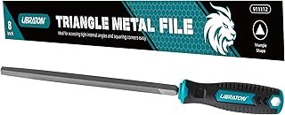 71-lVQRC2fL._AC_UL320_.jpg LIBRATON 8-Inch Triangle Metal File, Metal File Tool, High Carbon Steel File with Ergonomic Handle, Hand File for Metal, Metalworking, Wood, Plastic, Triangle File for Refining, Shaping and Scraping