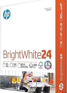 HP Papers | 8.5 x 11 Paper | BrightWhite 24 lb |1 Ream - 500 Sheets| 100 Bright | Made in USA - FSC Certified | 203000R