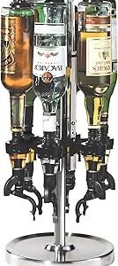 OGGI Professional 6-Bottle Revolving Liquor Dispenser, Stainless Steel