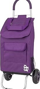 dbest products Trolley Dolly Purple Foldable Shopping cart for Groceries with Wheels and Removable Bag and Rolling Personal Handtruck Standard, 1 unit
