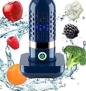 Vegetable and Fruit Cleaner Machine, Aquapur Water-Proof Fruit Cleaning Device with OH-ion Purification Technology 250min Working time and Wireless Charging, for Cleaning Fruit, Grain,Meat