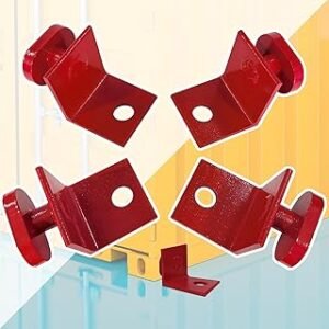 4 Pack Shipping Container Anchors Powder Coated Tie Downs Heavy Angle Iron Side Twist Lock Accessories for Anchoring to Rock Floor or Cement