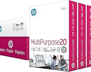 HP Printer Paper | 8.5 x 11 Paper | MultiPurpose 20 lb | 3 Ream Case - 1500 Sheets | 96 Bright | Made in USA - FSC Certified | 112530C