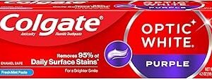 Optic White Purple Toothpaste for Teeth Whitening, Helps Remove Surface Stains and Polishes Teeth, Enamel-Safe Mint Paste, 4.2 oz