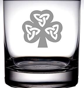Irish Celtic Shamrock Whiskey Rocks | National flower of Ireland | Three lobes represent Holy Trinity, Land-Sea-Sky, Faith-Hope-Love