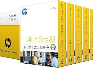 HP Papers | 8.5x 11 Paper | All-In-One 22 lb | 5 Ream Case - 2,500 Sheets | 96 Bright| Made in USA - FSC Certified | 207000C