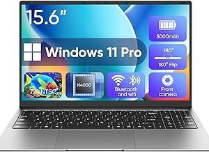 EYY 15.6 inch Windows 11 Pro Laptop,8GB RAM 256GB SSD,Intel Celeron N4000(up to 2.6GHz), 100% sRGB Screen丨FHD 1920 x 1080丨MS Office 2024丨WiFi丨BT4丨2xUSB丨5000mAh Battery