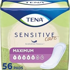TENA Sensitive Care Maximum Absorbency Incontinence/Bladder Control Pad for Women, Regular Length, 56 Count