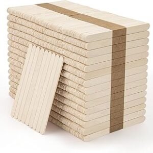 WISYOK 1500 Pcs Wooden Popsicle Sticks for Crafts, 4.5 Inch, Lollipop & Ice Cream Sticks for Creative Designs or DIY Craft, Home Art Projects