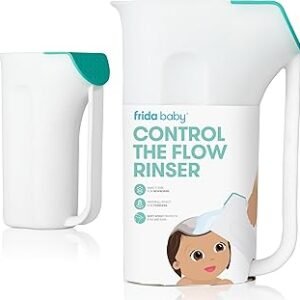 Frida Baby Control The Flow Bath Rinse Cup | Rinser to Wash Hair + Body | Rinser-Cup for Bath Time with Easy Grip Handle + Removable Rain Shower