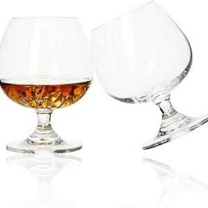 Brandy Snifters Set of 2-13.5 Ounce (400 ml) Small Crystal Cognac Glasses - Good for Whiskey Bourbon Beer Milk Drink in Home Party Wedding Anniversary, BE031