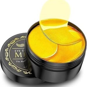 Under Eye Patches - 60 Pcs - 24K Gold Eye Mask- Puffy Eyes & Dark Circles Treatments,Reduce Under Eye Bags and Smooth Wrinkles,Eye Skin Care Pads With Collagen,Hyaluronic Acid & Castor Oil