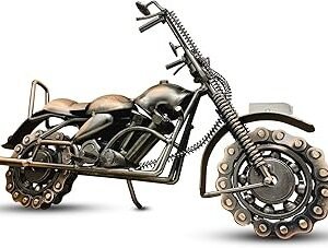 Scrap Cycles Handmade Metal Motorcycle Model - Unique Motorcycle Rider Gifts, Motorcycle Riders - Vintage Bike Sculpture Art for Man Cave, Office, Home - Motorcycle Stuff for Men