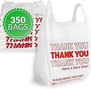Reli. Thank You Plastic Bags (350 Count) (11.5" x 6.5" x 21") (White) - Grocery, Shopping Bag, Restaurants, Convenience Store