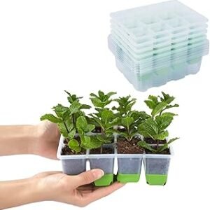 Backyard Expressions 5-Pack Silicone Seed Starter Kit – Reusable 60-Cell Planting Trays with Easy Push-Out Design for Indoor Garden Seedlings