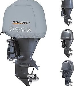 Outboard Motor Cover for Yamaha F150 F175 F200 (B-Series) 2015-2022 Outboard Motor Cover, Waterproof Heavy Duty 600D Oxford with Cotton Lining Fade Resistant Boat Engine Hood Cowling Cover