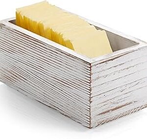 Sugar Packet Holder, Wood Sugar Caddy, Sugar Packet Holder for Coffee Bar, Drink Packet Organizer, Condiment Holder Rustic White