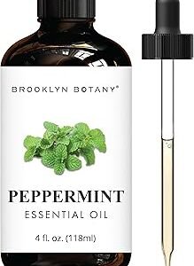 Brooklyn Botany Peppermint Essential Oil - Huge 4 Fl Oz - 100% Pure and Natural - Premium Grade with Dropper - for Aromatherapy and Diffuser