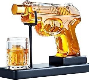 Birthday Gifts for Men Dad, Kollea Gun Whiskey Decanter Sets for Men, Shot Glass, Funny Gift Idea for Him Father Brother, Liquor Dispenser for Bar, Alcohol, Tequila Anniversary, Military Present, Cave