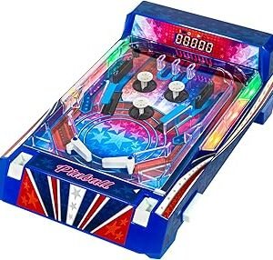 Retro Arcade Electronic: Pinball - Tabletop Game, Vibrating Bumpers, LED Lights, Sound Effects, 1 Player, Ages 6+