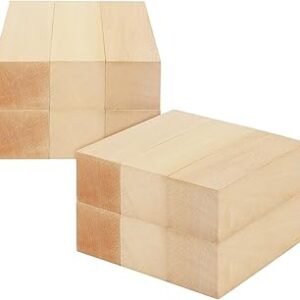 12 PCS 6x2x2 Inch Basswood Carving Blocks, 15 x 5 x 5cm Unfinished Wood Whittling Blocks, Basswood Square Wood Blocks for Carving, Crafts